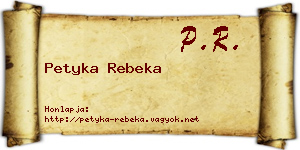Petyka Rebeka névjegykártya